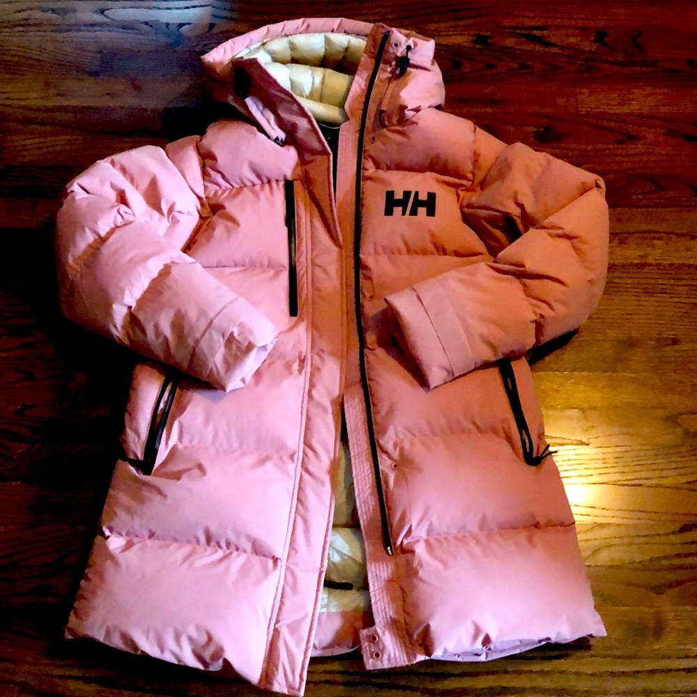 Helly Hansen winter long coat, size L/G, salmon pink color